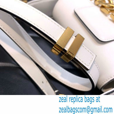 Valentino VLogo Chain Small Calfskin Shoulder Bag White 2022 0081