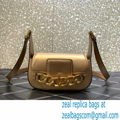 Valentino VLogo Chain Small Calfskin Shoulder Bag metallic gold 2022 0081