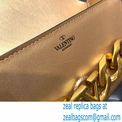 Valentino VLogo Chain Small Calfskin Shoulder Bag metallic gold 2022 0081