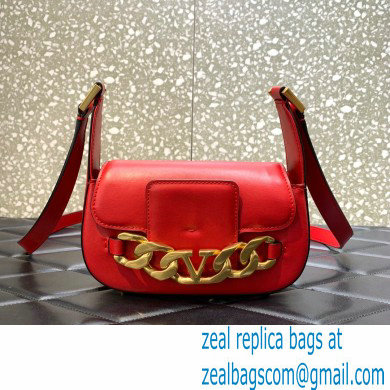 Valentino VLogo Chain Small Calfskin Shoulder Bag red 2022 0081