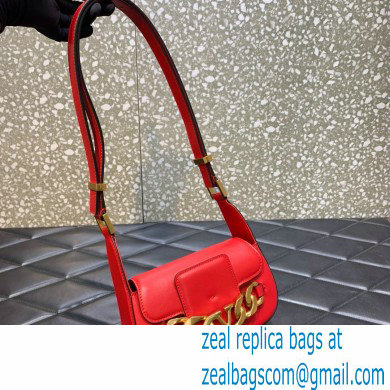 Valentino VLogo Chain Small Calfskin Shoulder Bag red 2022 0081