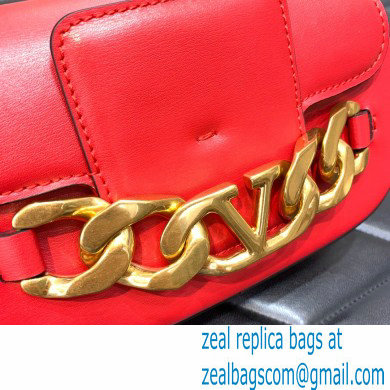 Valentino VLogo Chain Small Calfskin Shoulder Bag red 2022 0081