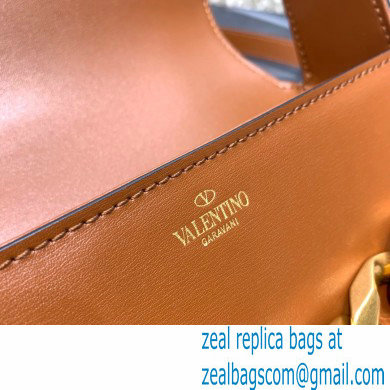 Valentino VLogo Chain Small Calfskin Shoulder Bag tan 2022 0081
