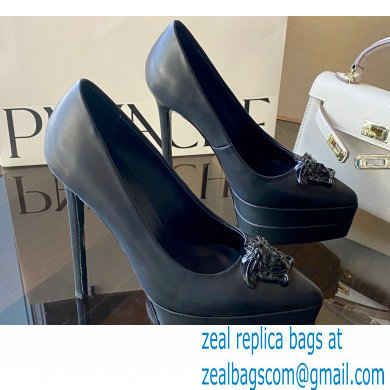 Versace Heel 15.5cm platform 1.5cm Barocco Palazzo La Medusa Pumps Black 2022