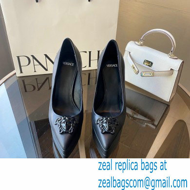 Versace Heel 15.5cm platform 1.5cm Barocco Palazzo La Medusa Pumps Black 2022 - Click Image to Close