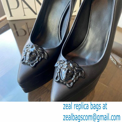 Versace Heel 15.5cm platform 1.5cm Barocco Palazzo La Medusa Pumps Black 2022 - Click Image to Close