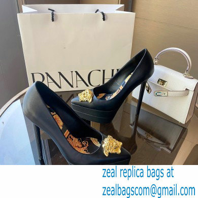 Versace Heel 15.5cm platform 1.5cm Barocco Palazzo La Medusa Pumps Black/Gold 2022
