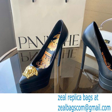 Versace Heel 15.5cm platform 1.5cm Barocco Palazzo La Medusa Pumps Black/Gold 2022