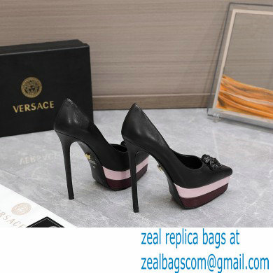 Versace Heel 15.5cm platform 1.5cm Barocco Palazzo La Medusa Pumps Black/Pink 2022