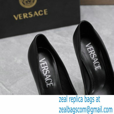 Versace Heel 15.5cm platform 1.5cm Barocco Palazzo La Medusa Pumps Black/Pink 2022 - Click Image to Close