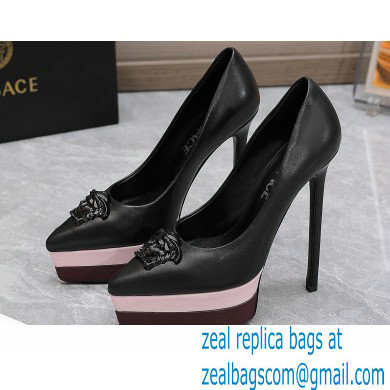 Versace Heel 15.5cm platform 1.5cm Barocco Palazzo La Medusa Pumps Black/Pink 2022