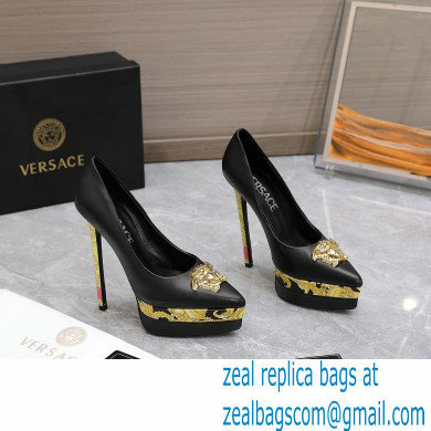 Versace Heel 15.5cm platform 1.5cm Barocco Palazzo La Medusa Pumps Black/Print 2022