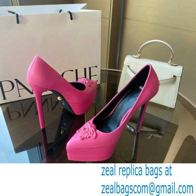 Versace Heel 15.5cm platform 1.5cm Barocco Palazzo La Medusa Pumps Fuchsia 2022 - Click Image to Close