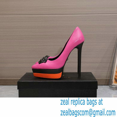 Versace Heel 15.5cm platform 1.5cm Barocco Palazzo La Medusa Pumps Fuchsia/Black/Orange 2022