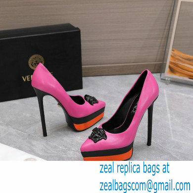 Versace Heel 15.5cm platform 1.5cm Barocco Palazzo La Medusa Pumps Fuchsia/Black/Orange 2022