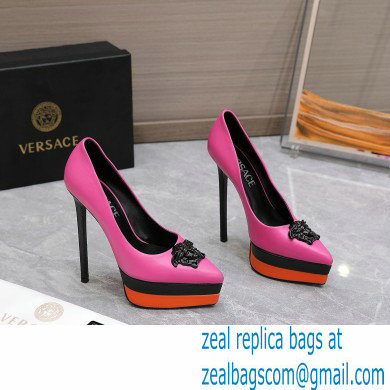 Versace Heel 15.5cm platform 1.5cm Barocco Palazzo La Medusa Pumps Fuchsia/Black/Orange 2022