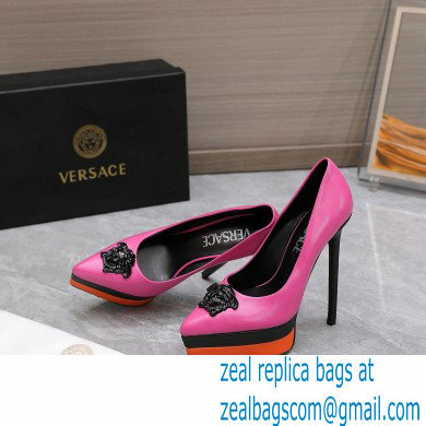 Versace Heel 15.5cm platform 1.5cm Barocco Palazzo La Medusa Pumps Fuchsia/Black/Orange 2022