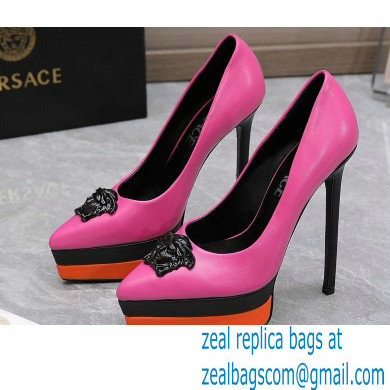 Versace Heel 15.5cm platform 1.5cm Barocco Palazzo La Medusa Pumps Fuchsia/Black/Orange 2022