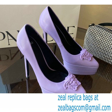 Versace Heel 15.5cm platform 1.5cm Barocco Palazzo La Medusa Pumps Lavender 2022