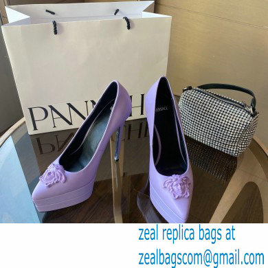 Versace Heel 15.5cm platform 1.5cm Barocco Palazzo La Medusa Pumps Lavender 2022