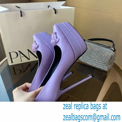 Versace Heel 15.5cm platform 1.5cm Barocco Palazzo La Medusa Pumps Lavender 2022 - Click Image to Close