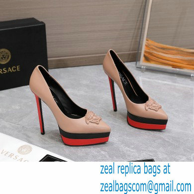 Versace Heel 15.5cm platform 1.5cm Barocco Palazzo La Medusa Pumps Nude/Black/Red 2022