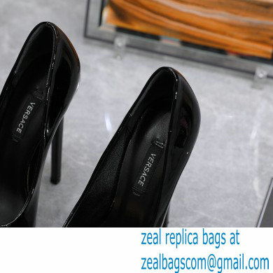 Versace Heel 15.5cm platform 1.5cm Barocco Palazzo La Medusa Pumps Patent Black 2022 - Click Image to Close