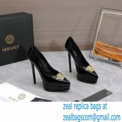 Versace Heel 15.5cm platform 1.5cm Barocco Palazzo La Medusa Pumps Patent Black 2022