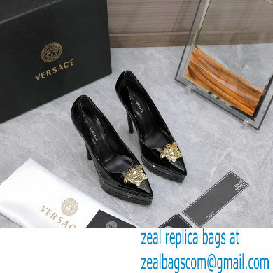 Versace Heel 15.5cm platform 1.5cm Barocco Palazzo La Medusa Pumps Patent Black 2022