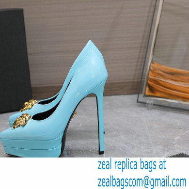 Versace Heel 15.5cm platform 1.5cm Barocco Palazzo La Medusa Pumps Patent Blue 2022