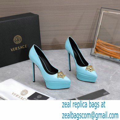 Versace Heel 15.5cm platform 1.5cm Barocco Palazzo La Medusa Pumps Patent Blue 2022