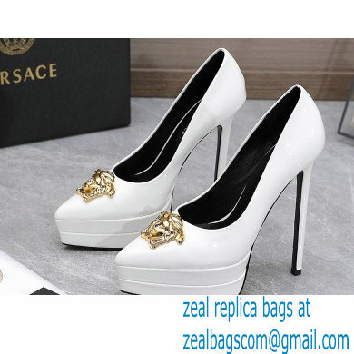 Versace Heel 15.5cm platform 1.5cm Barocco Palazzo La Medusa Pumps Patent White 2022