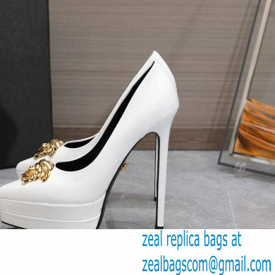 Versace Heel 15.5cm platform 1.5cm Barocco Palazzo La Medusa Pumps Patent White 2022