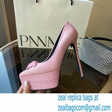 Versace Heel 15.5cm platform 1.5cm Barocco Palazzo La Medusa Pumps Pink 2022 - Click Image to Close