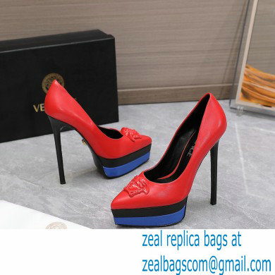 Versace Heel 15.5cm platform 1.5cm Barocco Palazzo La Medusa Pumps Red/Blue/Black 2022