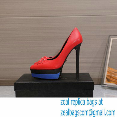 Versace Heel 15.5cm platform 1.5cm Barocco Palazzo La Medusa Pumps Red/Blue/Black 2022