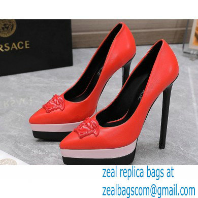 Versace Heel 15.5cm platform 1.5cm Barocco Palazzo La Medusa Pumps Red/Pink/Black 2022