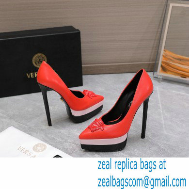 Versace Heel 15.5cm platform 1.5cm Barocco Palazzo La Medusa Pumps Red/Pink/Black 2022