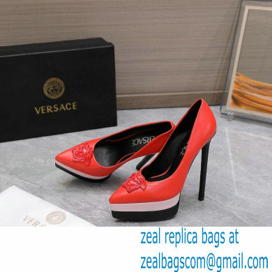 Versace Heel 15.5cm platform 1.5cm Barocco Palazzo La Medusa Pumps Red/Pink/Black 2022