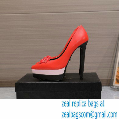 Versace Heel 15.5cm platform 1.5cm Barocco Palazzo La Medusa Pumps Red/Pink/Black 2022