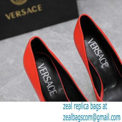 Versace Heel 15.5cm platform 1.5cm Barocco Palazzo La Medusa Pumps Red/Pink/Black 2022 - Click Image to Close