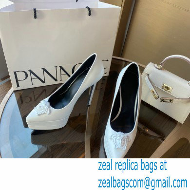 Versace Heel 15.5cm platform 1.5cm Barocco Palazzo La Medusa Pumps White 2022