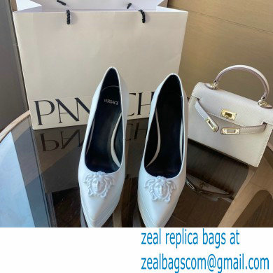 Versace Heel 15.5cm platform 1.5cm Barocco Palazzo La Medusa Pumps White 2022