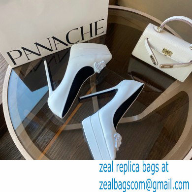 Versace Heel 15.5cm platform 1.5cm Barocco Palazzo La Medusa Pumps White 2022 - Click Image to Close
