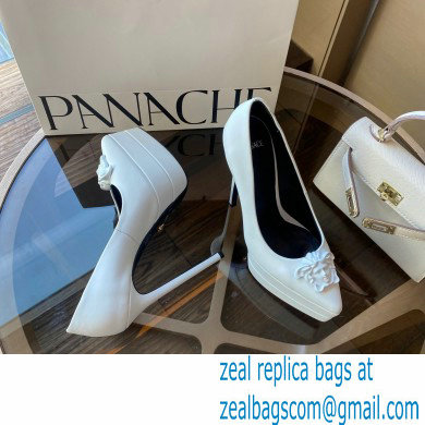 Versace Heel 15.5cm platform 1.5cm Barocco Palazzo La Medusa Pumps White 2022