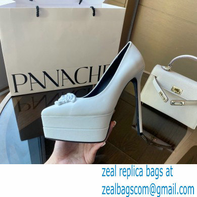 Versace Heel 15.5cm platform 1.5cm Barocco Palazzo La Medusa Pumps White 2022