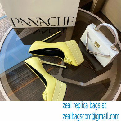 Versace Heel 15.5cm platform 1.5cm Barocco Palazzo La Medusa Pumps Yellow 2022 - Click Image to Close