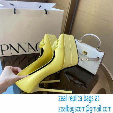 Versace Heel 15.5cm platform 1.5cm Barocco Palazzo La Medusa Pumps Yellow 2022 - Click Image to Close