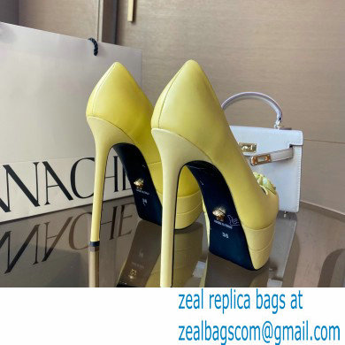 Versace Heel 15.5cm platform 1.5cm Barocco Palazzo La Medusa Pumps Yellow 2022