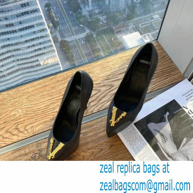 Versace Heel 15.5cm platform 1.5cm Virtus Pumps Black 2022 - Click Image to Close